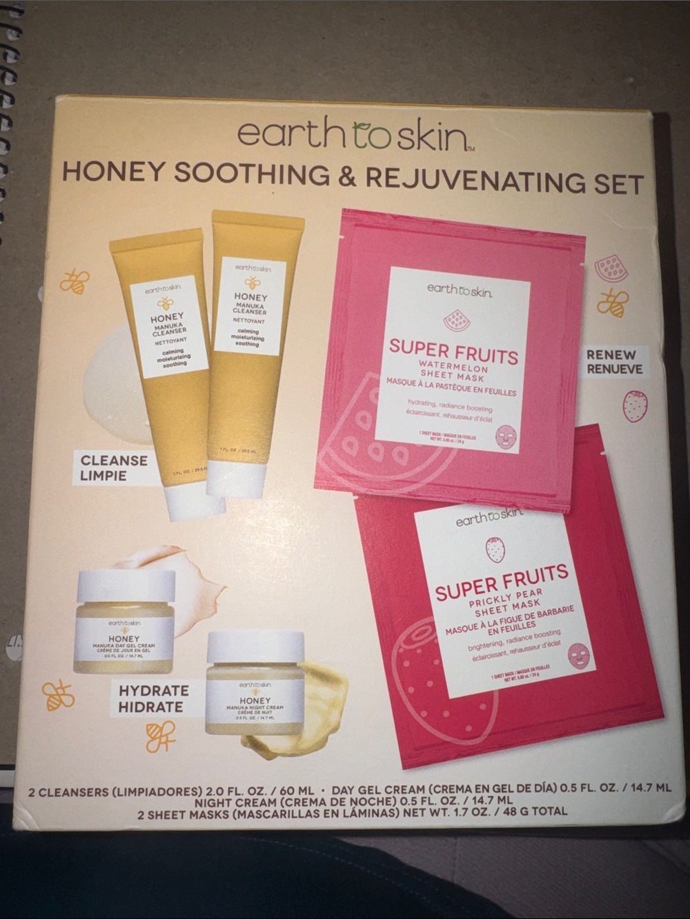 Earth to Skin Honey Soothing & Rejuvenating Set — Pink & Gold